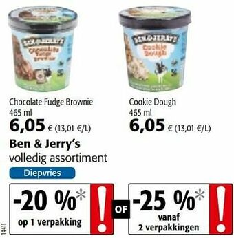 Colruyt Ben + jerry’s volledig assortiment aanbieding