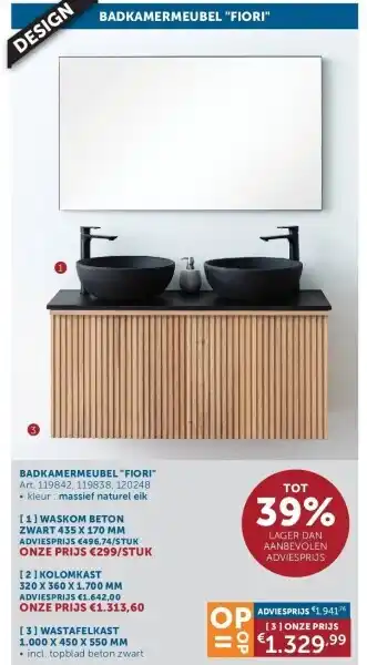 Zelfbouwmarkt Badkamermeubel fiori aanbieding
