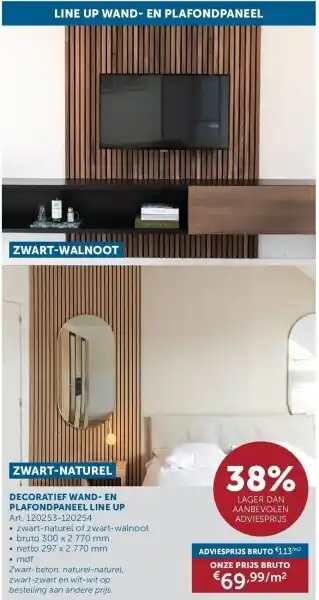 Zelfbouwmarkt Decoratief wand- en plafondpaneel line up aanbieding