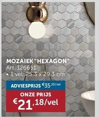 Zelfbouwmarkt Mozaiek hexagon aanbieding
