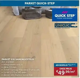 Zelfbouwmarkt Parket eik samengesteld aanbieding