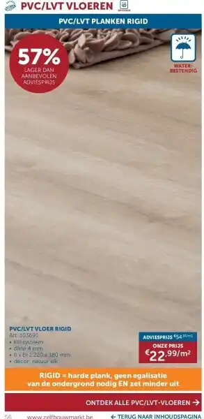 Zelfbouwmarkt Pvc/lvt vloer rigid aanbieding