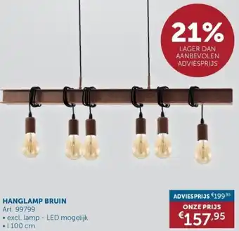 Zelfbouwmarkt Hanglamp bruin aanbieding