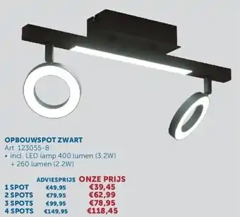Zelfbouwmarkt Opbouwspot zwart aanbieding