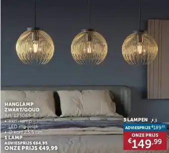Zelfbouwmarkt Hanglamp zwart/goud aanbieding