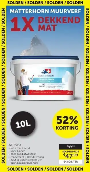 Zelfbouwmarkt Matterhorn muurverf aanbieding