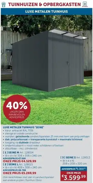 Zelfbouwmarkt Luxe metalen tuinhuis seine aanbieding