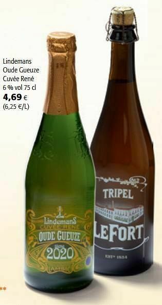 Colruyt Lindemans oude gueuze cuvée rené aanbieding