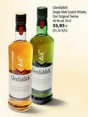 Colruyt Glenfiddich single malt scotch whisky our original twelve aanbieding