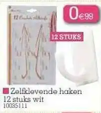 Zelfklevende Haken 12 Stuks Wit