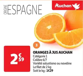 Auchan Oranges a jus aanbieding