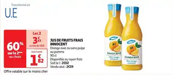 Auchan Jus de fruits frais innocent 90 cl aanbieding