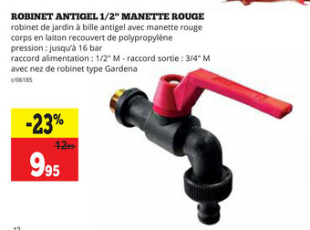 Robinet Antigel 1/2" Manette Rouge