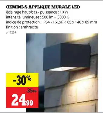 Gemini-S Applique Murale LED