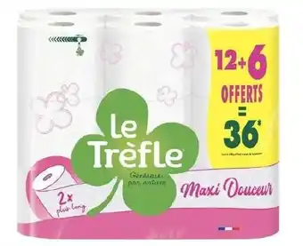 Auchan Papier toilette maxi douceur blanc le trefle aanbieding
