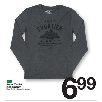 Heren T- Shirt Lange Mouw Maat S-XXL