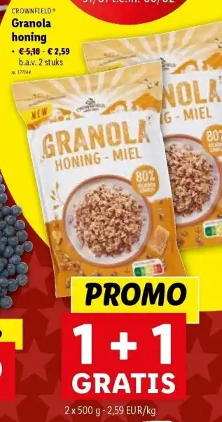 Lidl Granola honing aanbieding
