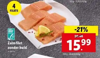Lidl Zalmfilet zonder huid aanbieding