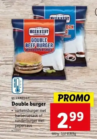 Lidl Double burger aanbieding