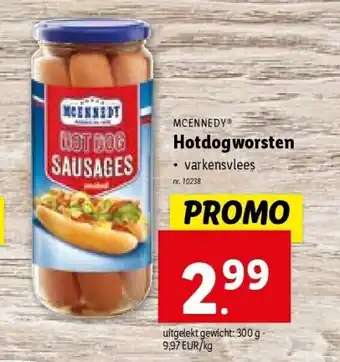 Lidl Hotdogworsten aanbieding