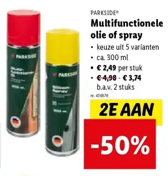 Lidl Multifunctionele olie of spray aanbieding