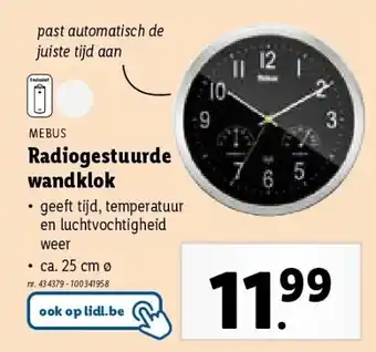 Lidl Radiogestuurde wandklok aanbieding