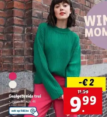 Lidl Grofgebreide trui aanbieding