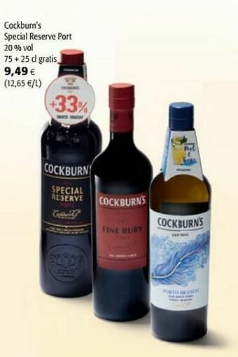 Colruyt Cockburn`s special reserve port aanbieding