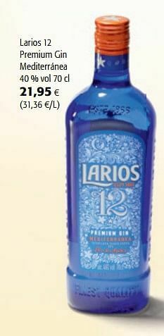 Colruyt Larios 12 premium gin mediterránea aanbieding
