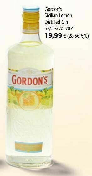 Colruyt Gordon`s sicilian lemon distilled gin aanbieding