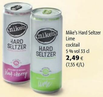 Colruyt Mike`s hard seltzer lime cocktail aanbieding