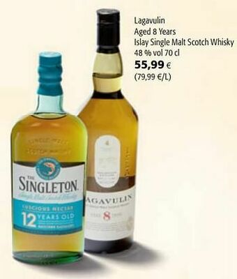 Colruyt Lagavulin aged 8 years islay single malt scotch whisky aanbieding