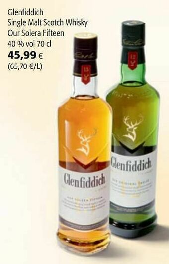 Colruyt Glenfiddich single malt scotch whisky our solera fifteen aanbieding