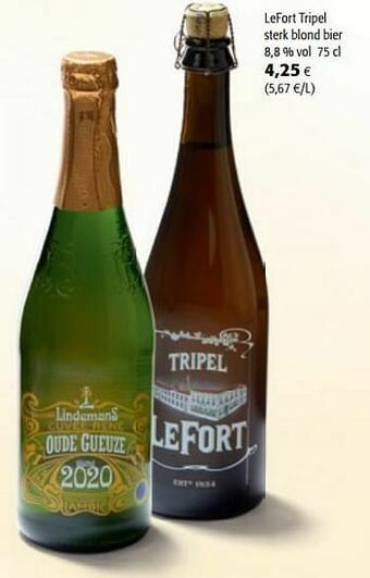 Colruyt Lefort tripel sterk blond bier aanbieding