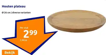 Action Houten plateau Ø 26 cm aanbieding