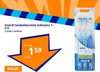 Action Oral-B tandenborstels Indicator 1-2-3 aanbieding
