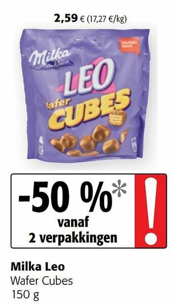 Colruyt Milka leo wafer cubes aanbieding