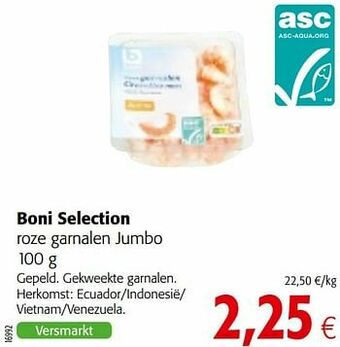 Colruyt Boni selection roze garnalen jumbo aanbieding