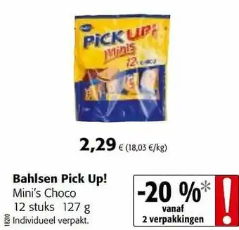 Colruyt Bahlsen pick up! mini’s choco aanbieding