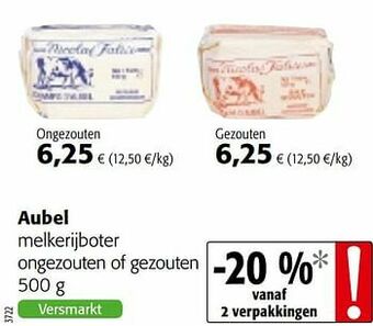Aubel melkerijboter ongezouten of gezouten