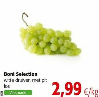 Colruyt Boni selection witte druiven met pit aanbieding
