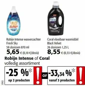 Colruyt Robijn intense wasverzachter fresh sky aanbieding