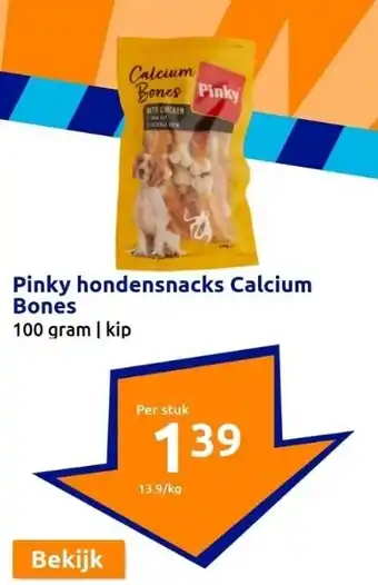 Action Pinky hondensnacks Calcium Bones aanbieding