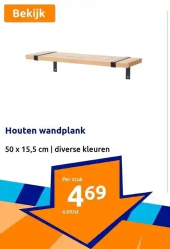 Action Houten wandplank aanbieding