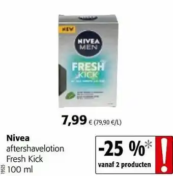 Colruyt Nivea aftershavelotion fresh kick aanbieding