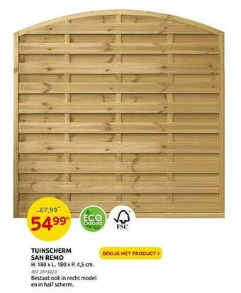 Brico Tuinscherm san remo aanbieding