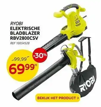Brico Ryobi elektrische bladblazer rbv2800csv aanbieding