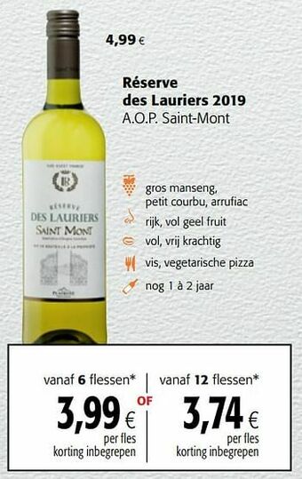 Colruyt Réserve des lauriers 2019 a.o.p. saint-mont aanbieding