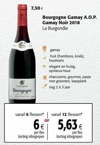 Colruyt Bourgogne gamay a.o.p. gamay noir 2018 la burgondie aanbieding