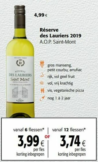 Colruyt Réserve des lauriers 2019 a.o.p. saint-mont aanbieding